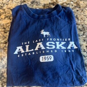 Alaska mens Navy Blue Graphic T-Shirt